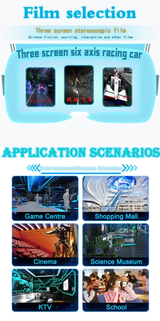 VR Racing Simulator 6DOF 3 Screen Racing Car Driving Arcade – VR Arcade ...